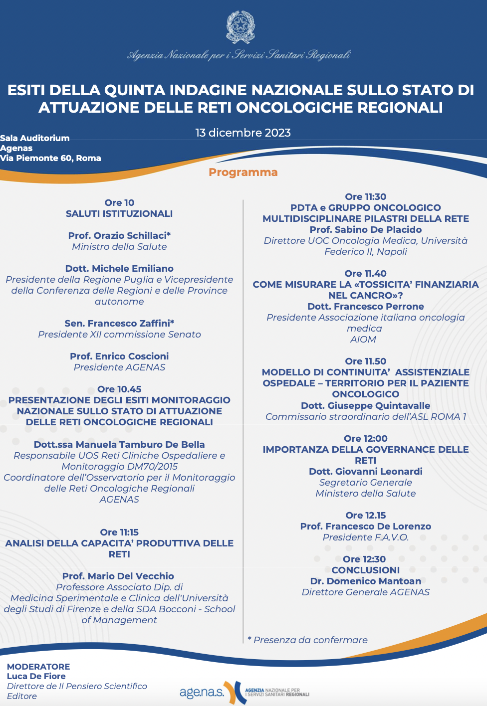 Esiti della Quinta Indagine Nazionale sullo stato di attuazione delle Reti Oncologiche Regionali